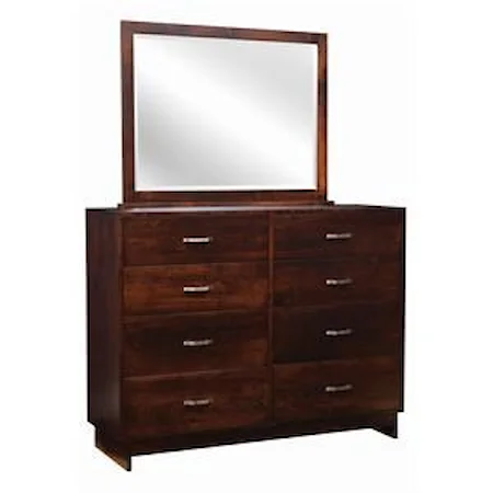 8 Drawer Mule Dresser & Mirror